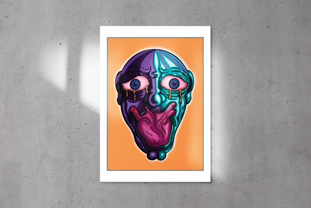 Mouthful of Heart Print